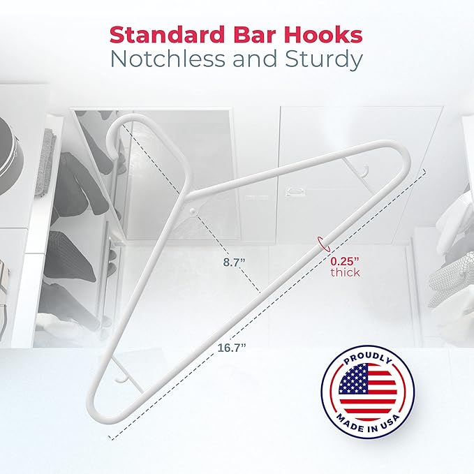 Neaties Plastic Hangers 20 Pack - Made in the USA - 6lb Capacity Standard Clothes Hangers with Strap Hooks for Dresses, Lingerie, Shirts, Pants, and Jackets - Mint