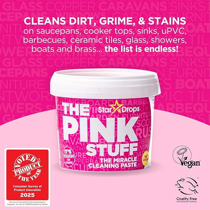 Stardrops – The Pink Stuff Ultimate Cleaning Pack – Miracle Cleaning Paste, Multi-Purpose Spray & Bathroom Foam – Cuts Grease, Removes Stains, Cleans Kitchens, Bathrooms, and More