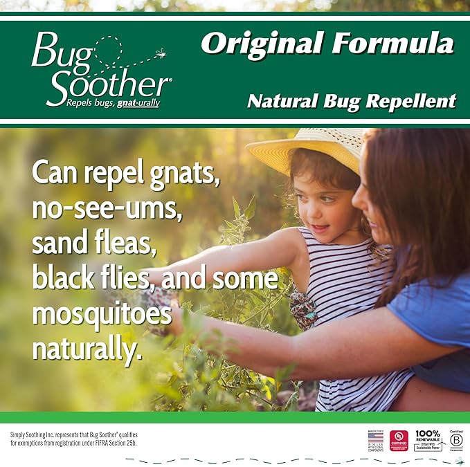 Bug Soother Spray 8 oz - Natural Insect, Gnat and Mosquito Repellent & Deterrent - Safe Bug Spray for Adults, Kids, Pets, & Environment - Made in USA