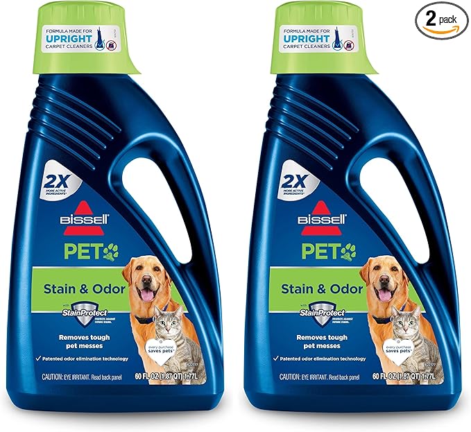 Bissell 2X Pet Stain & Odor Full Size Machine Formula,60 ounces,99K52,(Pack of 2)