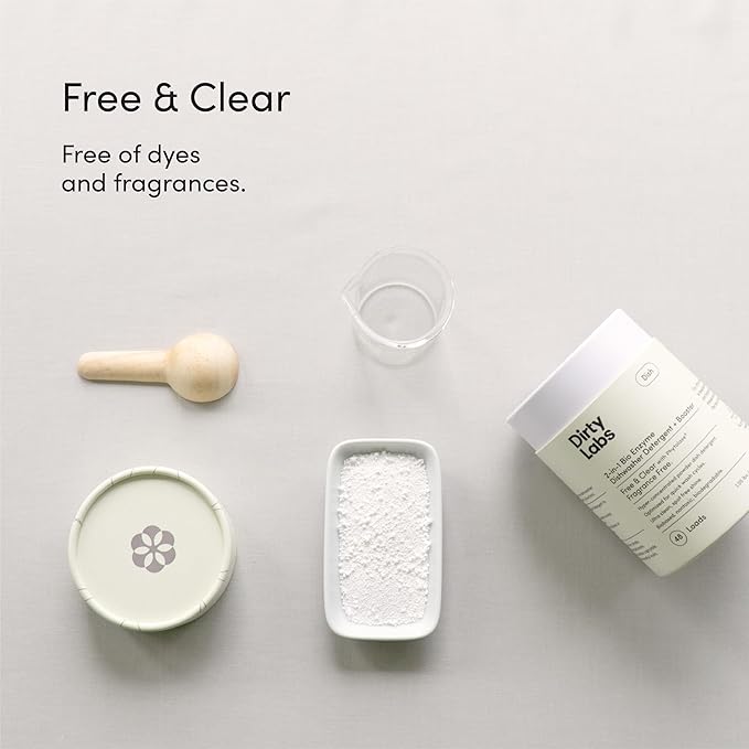 Dirty Labs | Dishwasher Detergent and Booster | Scent Free | 96 Loads (2 lbs) | Ultra Clean, Spot Free, Quick Wash Optimized | Hyper Concentrated