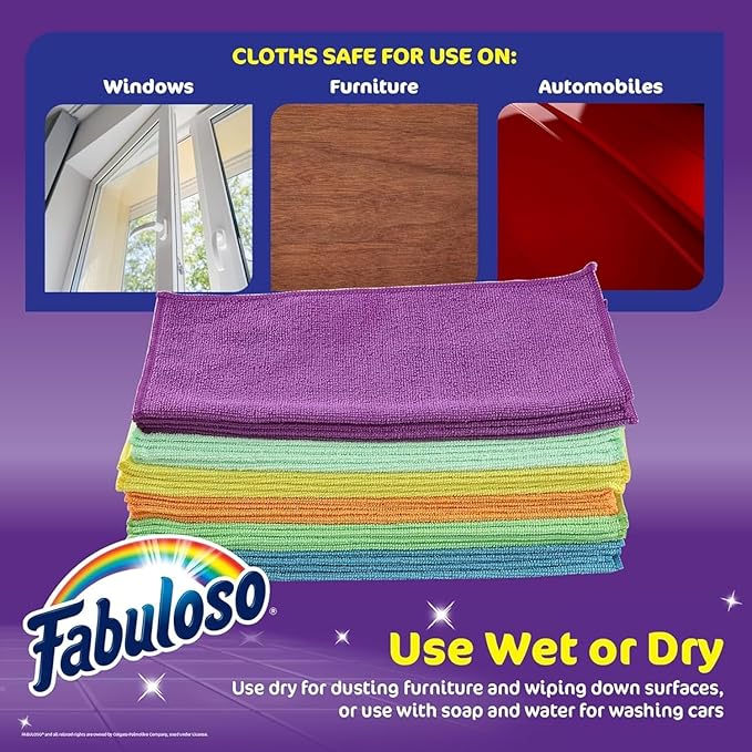 Fabuloso Multi-Purpose Cleaner 2x Concentrated Formulala - 128 fl oz - 1 Gallon - Cleaner Cloth - Colors & Packaging May Vary