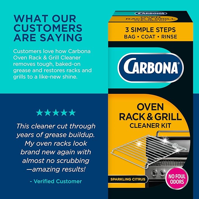 Carbona Oven Rack & Grill Cleaner | Eliminates Thick Grease & Build-Up | Griddle & BBQ Cleaning Solution | 16.8 Fl Oz, 1 Pack