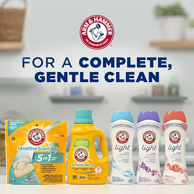 ARM & HAMMER Light In-Wash Scent Booster, Laundry Scent Booster Crisp Clean scent, 24 Oz