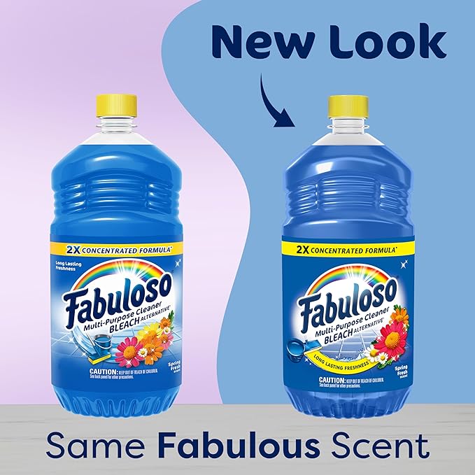 Fabuloso Multi-Purpose Cleaner and Floor Cleaner, 2X Concentrated Formula, Long-Lasting Freshness, Spring Fresh Scent, 56 oz