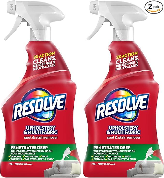 Resolve Carpet_Cleaner Multi-Fabric_Cleaner and Upholstery Stain Remover, Carpet Cleaner Spray, 22 fl oz (Pack of 2)