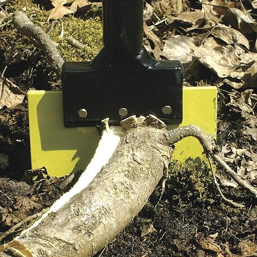 Brush Grubber 18 Inch Heavy Duty Root Buster with Manual Operation Mode and V Shaped Blade for Patio, Lawn, and Garden Equipment, Green