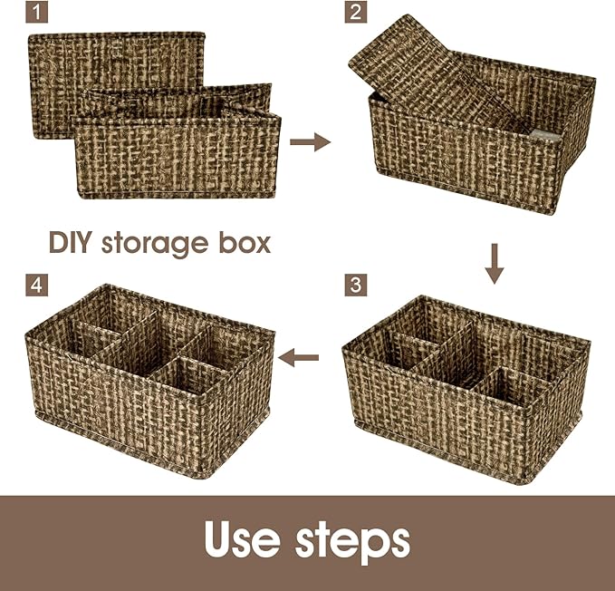 VERONLY Cosmetic Storage Bins Makeup Organizer, Adjustable Multifunction Storage Box Desk Drawer Divider for Makeup Brushes, Bathroom Countertop or Dresser, Set of 4