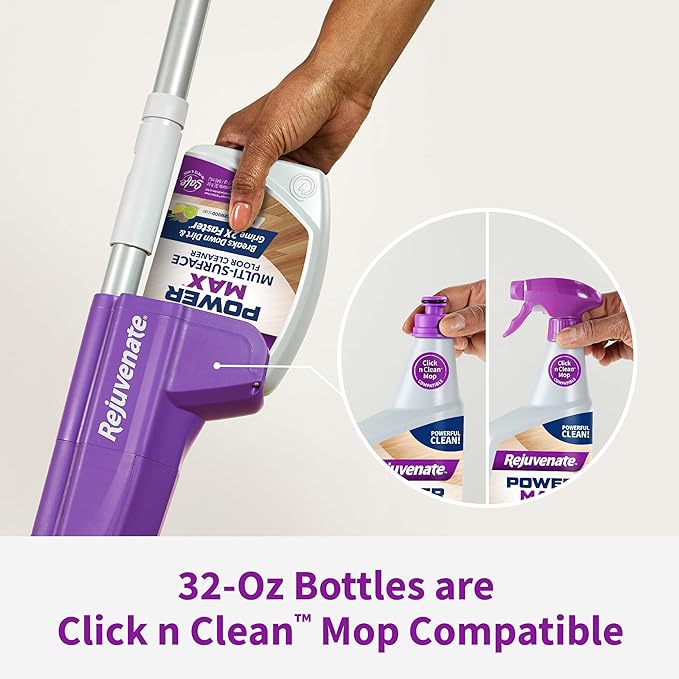 Rejuvenate PowerMax Multi-Surface Floor Cleaner, 64 Ounces, Breaks Down Dirt And Grime On Sealed Hardwood, Tile, Vinyl, Laminate To Deliver A Powerful, Deep Clean With Citrus And Cedarwood Scent