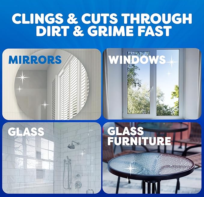Windex Fast Shine Foam Glass Cleaner, No-Drip Windows, Doors, Mirrors & Countertops Aerosol Cleaning Spray, Streak-Free Shine, Removes Fingerprints, Dust, Dirt, Grime & More 19 oz (Pack of 2)