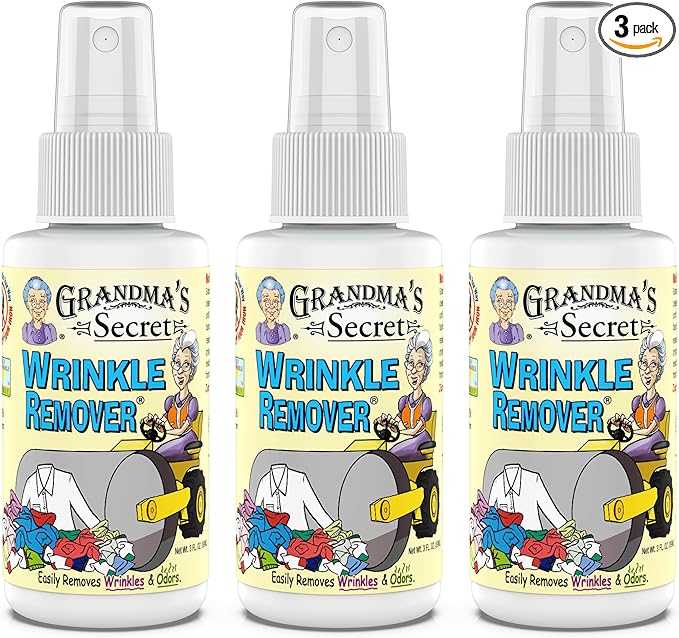 Grandma's Secret Wrinkle Remover Spray - Easily Removes Wrinkles & Odors - Wrinkle Release, Fabric Refresher Spray, Chlorine, Bleach and Toxin-Free - 3 Ounce, 3 Pack