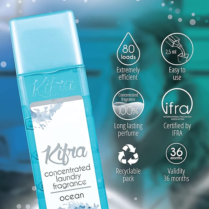 KIFRA OCEAN Concentrated Laundry Fragrance 6.76 Fl Oz 200ml 80 Washing Cycles