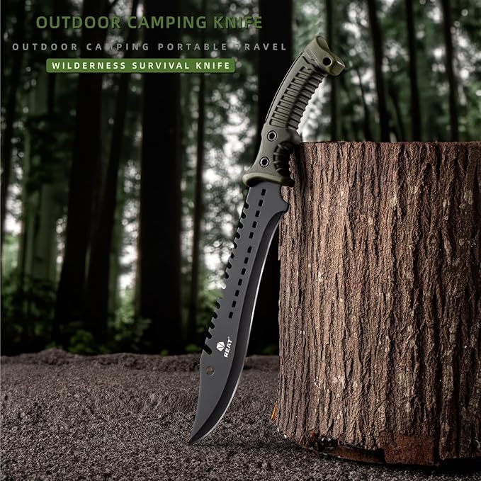REAT Machete Knife with Shaeth,15" Lightweight Garden Tools Knife,Ergonomic No-Slip Handle, Machetes for Bushcraft, Outdoor Hunting, Garden Cutting Trees and Yard Work