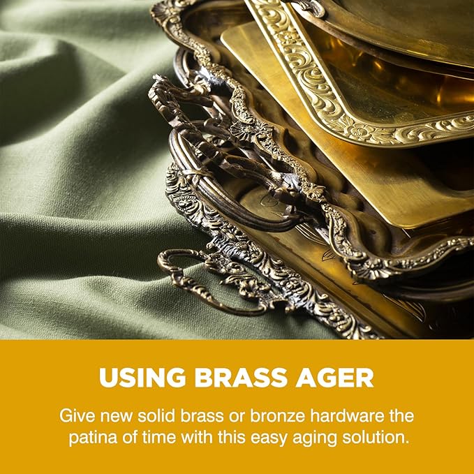 Brass Patina Solution - Brass Black Metal Finish to Blacken, Copper, Bronze Parts - Black Patina - 3.5 OZ