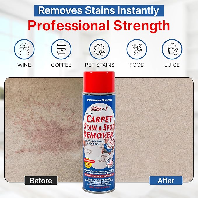 Carpet Spot Remover, Stain and Red Wine Remover and Spot Treatment for Oil, Grease, Urine, Cleaning Performance for Rugs, Upholstery, Fabrics. 18 Fl oz Pack of 1 (72 Fl Oz (Pack of 4))