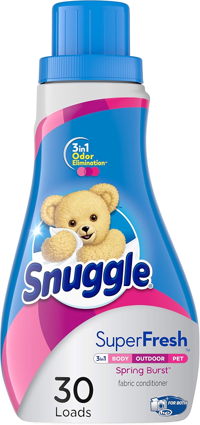 Snuggle Plus Super Fresh Liquid Fabric Softener, Spring Burst, 31.7 Fluid Ounce