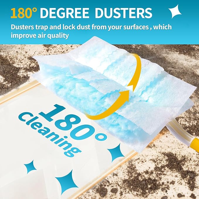 Disposable Microfiber Feather Duster Refills, Multi-Surface Duster Compatible with Swiffer Dusters Handle, 30 Count, Unscented