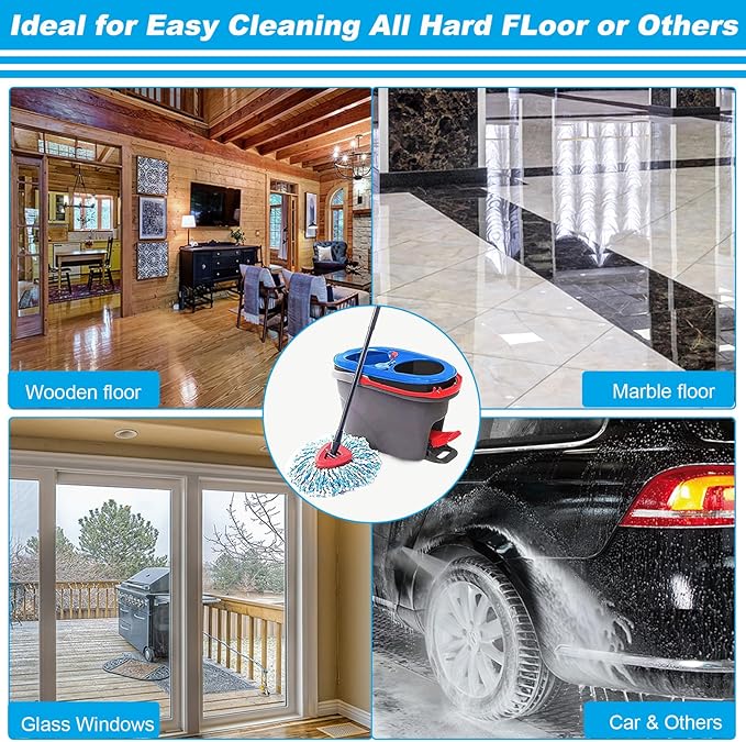 20 Pack Spin Mop Replacement Heads, Only Fit for RinseClean 2-Tank System, 100% Microfiber Spin Mop Refill Head,Spinning Mop Head Replacement for Floor Cleaning