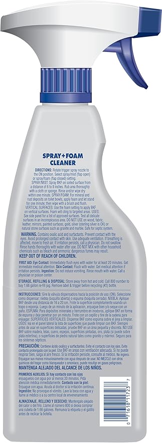 Bar Keepers Friend MORE Spray + Foam Multipurpose Cleaner (25.4 oz) for Shower, Tile, Rust Stains, Hard Water, Soap Scum & EZ-Flush Toilet Bowl Flushing Aid (12 oz) to Help Prevent Clogged Toilets