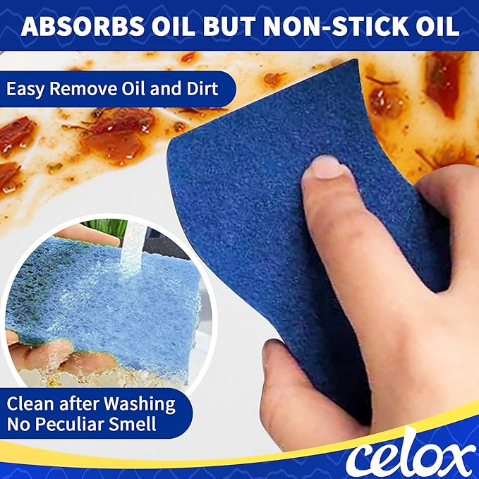 CELOX 36 Pack Non-Scratch Dish Sponge, Dual Sided Kitchen Sponges for Dishes, Long Lasting Dishwashing Household Cleaning Sponges for Kitchen, Easy to Dry and Reusable