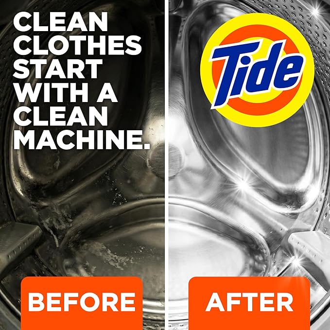 Washing Machine Cleaner by Tide, Washer Machine Cleaner with Oxi for Front and Top Loader Washer Machines, Deep Cleaning Residue & Odor Eliminator, 10 Month Supply + Calendar