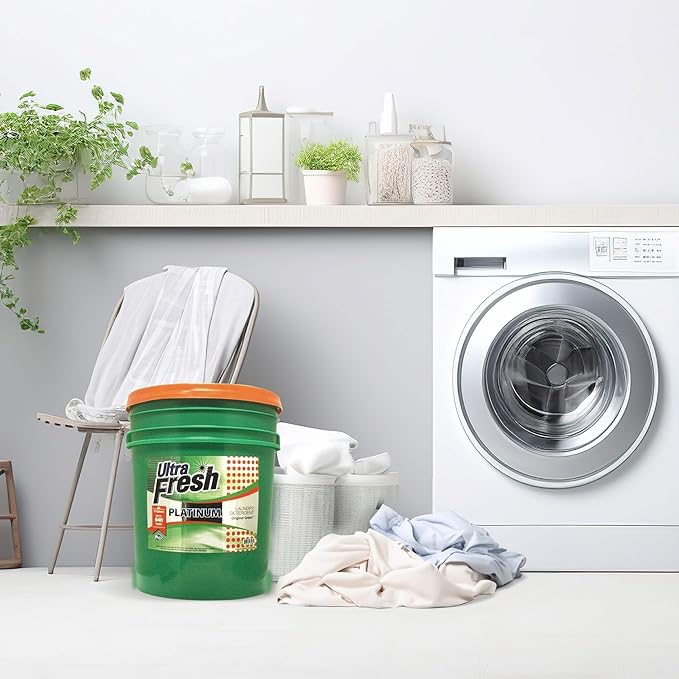 Ultra Fresh 3X Platinum 5 Gallon Laundry Detergent Liquid for All Machine Types with Easy Dispensing Pump, Up to 640 Loads, Original Green (2 Pack)