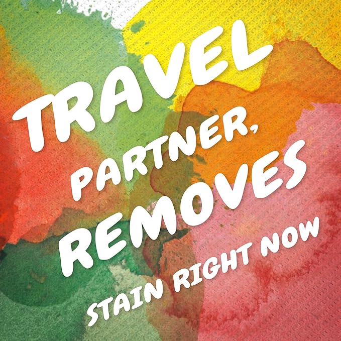 Instant Stain Remover Wipes for Clothes - Individually Wrapped Travel Spot Cleaner, Pocket-Size Laundry Wipes for Coffee, Food & Makeup Stains, Safe on Machine Washable Fabrics (50 Pack)