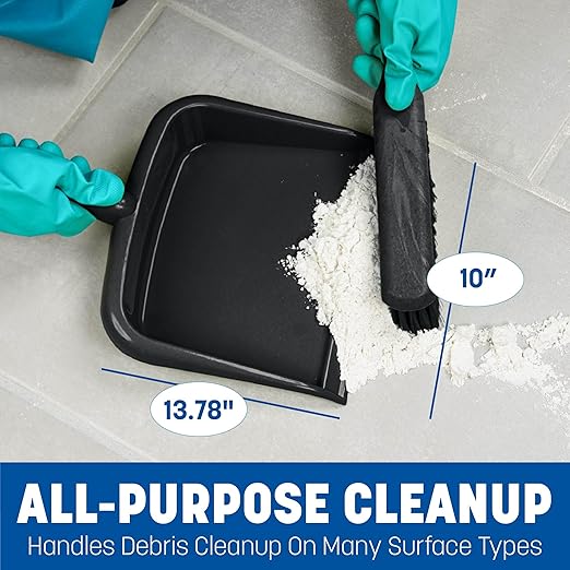 SPARTA Large Handheld Dustpan with Hanging Hole, Heavy-Duty Plastic Dustpan with Wide Lip for Countertops and Surfaces, Plastic, 10 Inches, Yellow