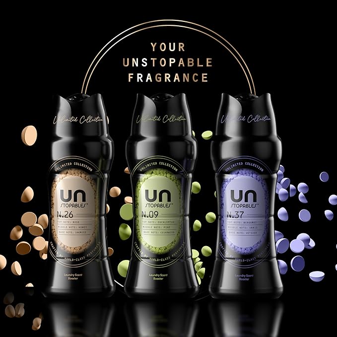 Downy Unstopables Unlimited Collection In-Wash Laundry Scent Booster Beads, No. 09, Fine Fragrance, Long-Lasting Fresh Scent Beads, 21.1 oz