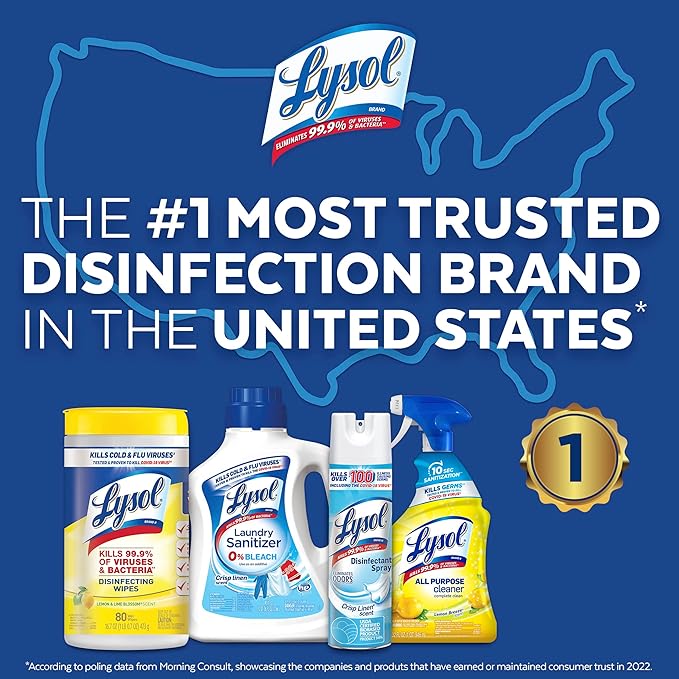 Lysol All Purpose Cleaner Spray, Multi-Purpose Disinfecting Spray, Kitchen & Bathroom Cleaner, Mango & Hibiscus Scent, 32 Fl Oz (Pack of 2)