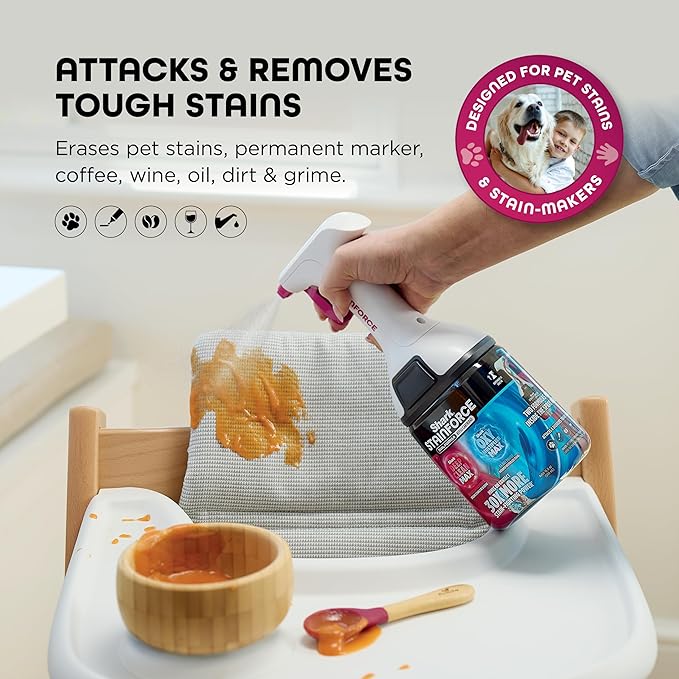 Shark StainForce Dual-Formula Refill Cartridge, Value 2-pack, Stain & Odor Remover for Shark StainForce Portable Stain Cleaner, for Carpet, Area Rug, Upholstery, Cars, 2x 16.9oz, BNDHXCM500
