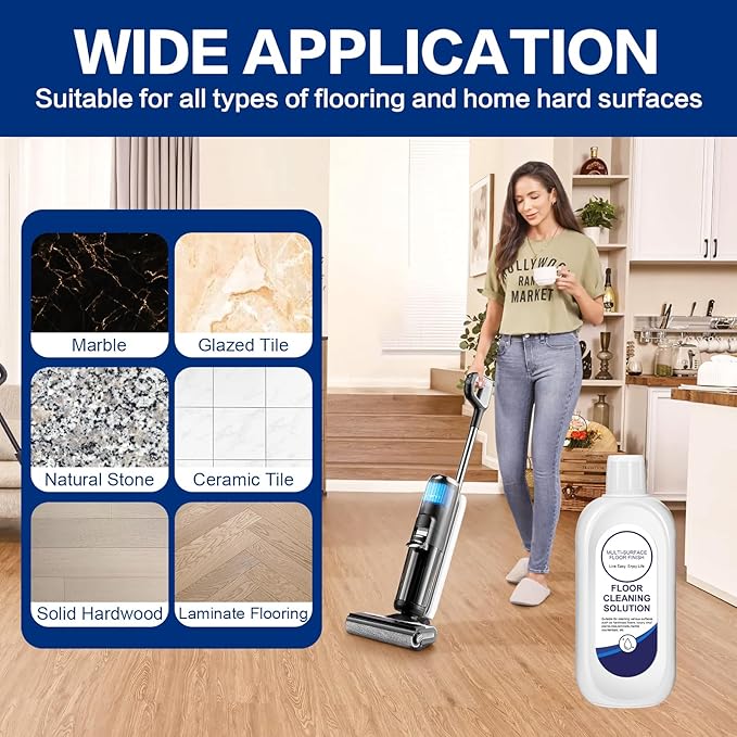 Multi-Surface Floor Cleaning Solution Compatible with Tineco Vacuum Mop, Cleaner Refill for All Mopping Robot Vacuums and Cordless Wet/Dry Mops (4 Bottle Pack, Original)