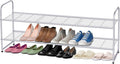 KEETDY 2-Tier Long Shoe Rack for Closet Shoe Organizer for Entryway, Metal Stackable Shoe Storage Shelf for 18 Pairs Sneakers with Strong Wire Grid, Gray