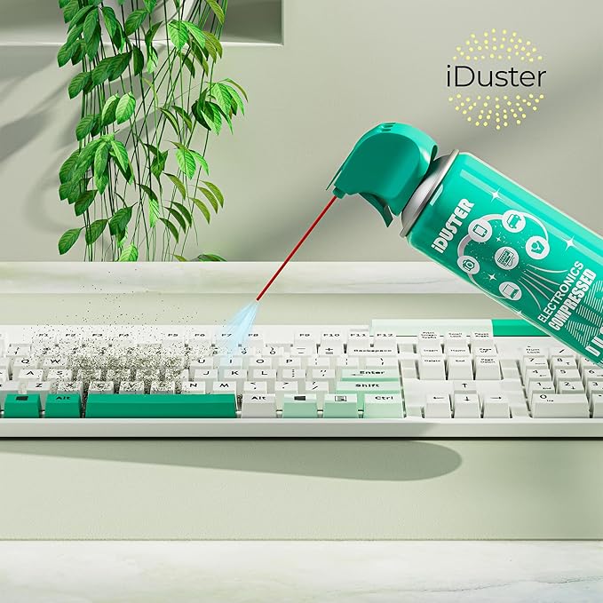 iDuster Canned Air Duster for Computer - Disposable Keyboard Cleaner Cleaning Duster for Electronics, 2PCS(10oz)