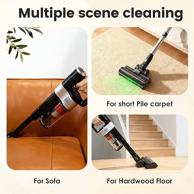 soges Auto-Empty & Self-Charging Cordless Stick Vacuum Cleaner with HEPA Enclosed Barrier System, Lightweight Handheld for Pet Hair, Carpets, Hard Floors, Up to 45 Min Runtime, Charging Dock Included