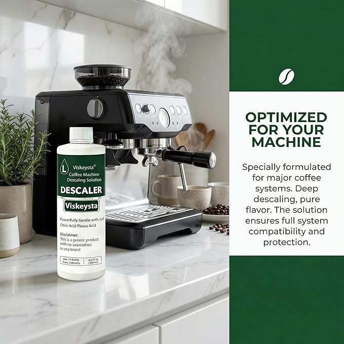 Gentle Descaling Compatible with Casabrews Coffee Machines, 500ml Bottle for 4 Uses