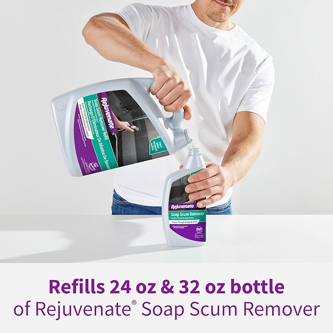 Rejuvenate Soap Scum Remover Refill Easily Dissolves Soap Scum Without Scrubbing, 1 Gallon, 2 Pack