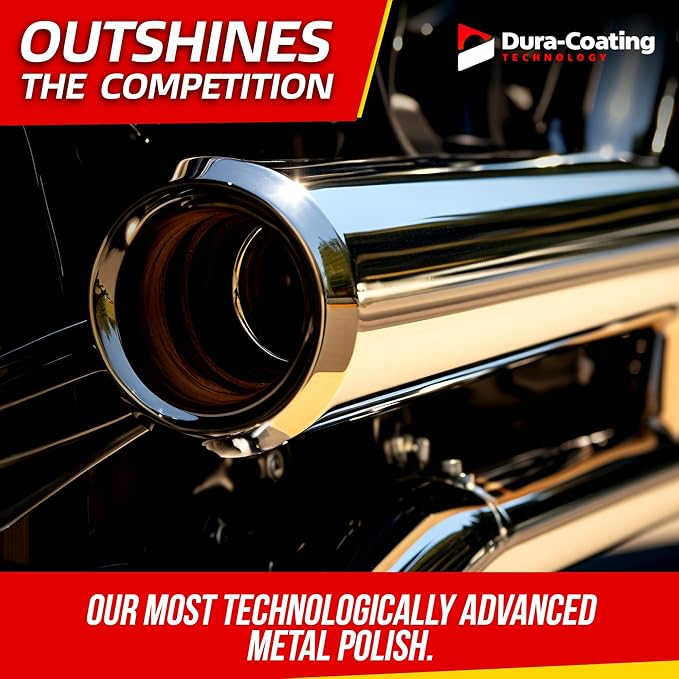 DURA-COATING TECHNOLOGY, Blue Premium Metal Polish - Perfect for Aluminum Wheels, Diamond Plate, Stainless Steel, Copper, Brass, & Nickel - 16oz Polish + 16oz Wheely Clean (Wheel and Tire Cleaner)
