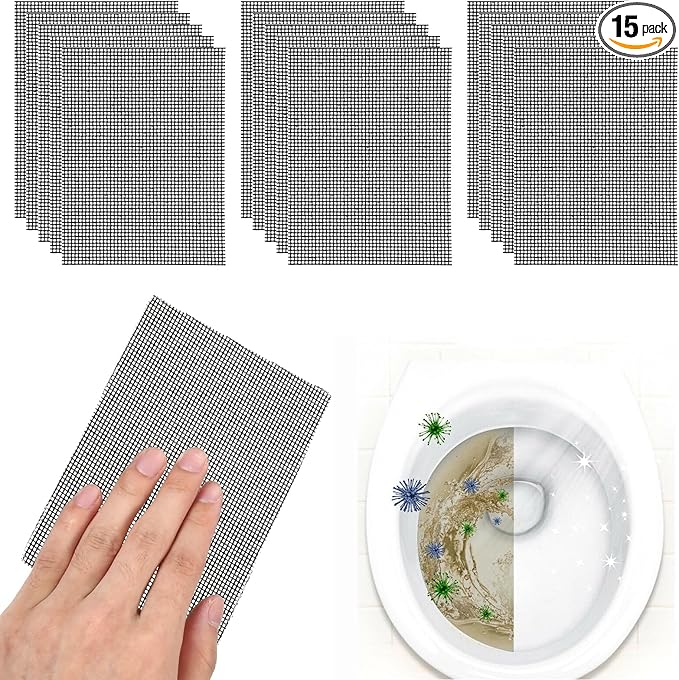 15-Pack 5.5 x 4 Flexible Scrubbing Screen for Household Cleaning, Flexible Scouring Pad, Pre-treated Abrasive Mesh Pads for Bowls Griddle Household Stain Calcium Deposits Carbon Rust Scrubber