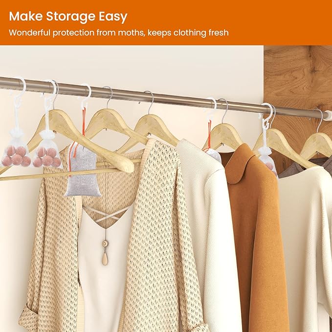 Homode Cedar Blocks for Clothes Storage, Cedar Balls and Cedar Chips for Closets and Drawers, Scented Cedar Sachets Bags Closet Air Freshener, 24 Pack