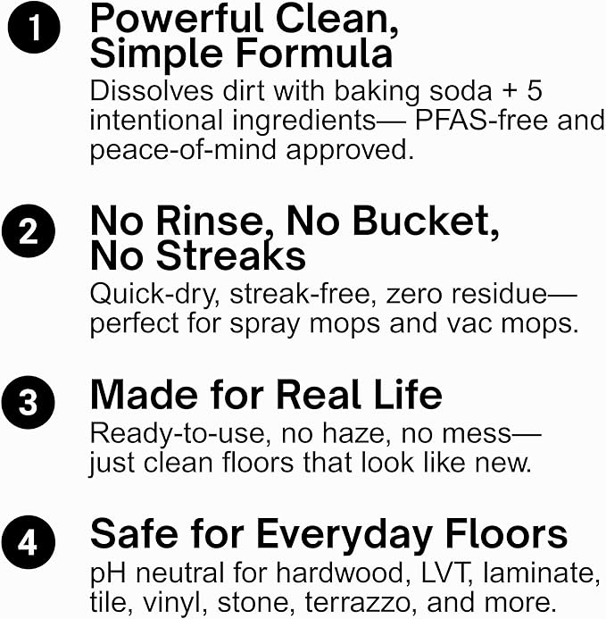 Quick Shine Multi Surface Floor Cleaner 64oz, Ready to Use-Streak Free-No Rinse, Use on Hardwood, Laminate, Luxury Vinyl Plank & Stone, Use in Spray Mops & Vac Mops, Safer Choice Cleaner