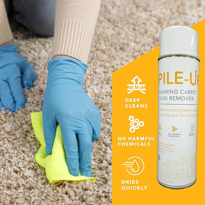 Pile-Up Foaming Carpet Stain Remover, Foaming Aerosol, 18 oz Net (12, Case of 12)