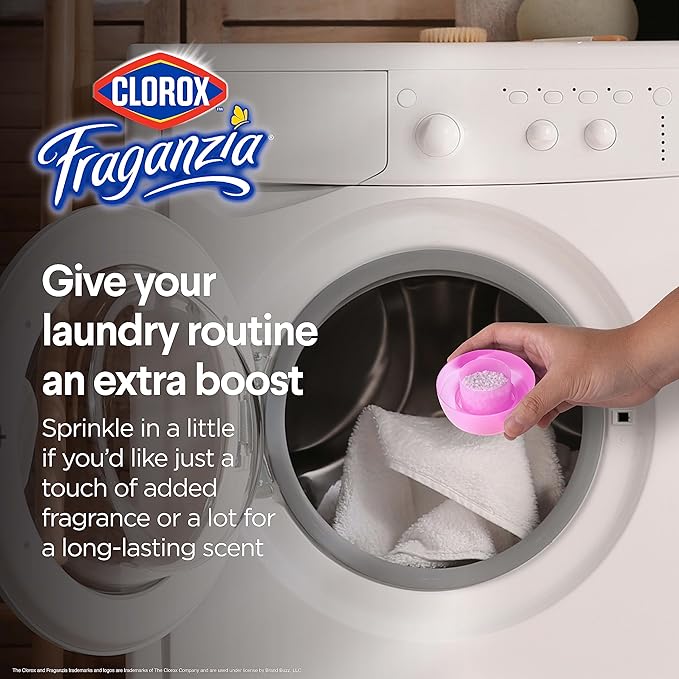 Clorox Fraganzia Laundry Scent Booster Crystals, In-Wash Fragrance Beads for Fresh-Smelling Clothes & Linens, Safe for All Fabrics & Colors, Easy-Pour Bottle, Spring Scent, 70 Oz