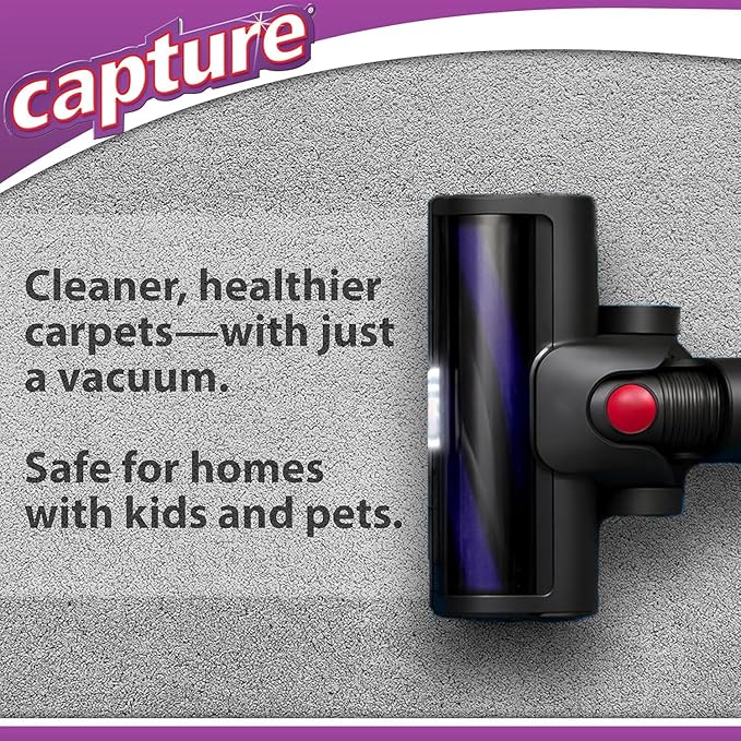 Capture Carpet & Rug Dry Cleaner w/Brush - Carpet Deodorizer & Freshener Powder - Pet Odor Eliminator - Fresh Natural Scent - Carpet Cleaner Powder - Odor Eliminator, Stains Spot Remover (1 lb)