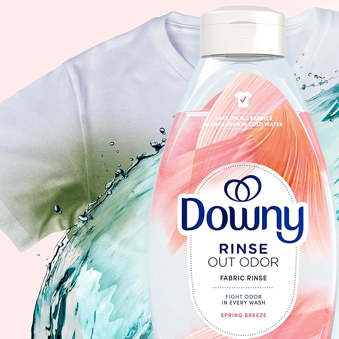 Downy Rinse Laundry Odor Remover, Spring Breeze Scent, 48 FL OZ, Fabric Softener and Laundry Odor Removal Rinse