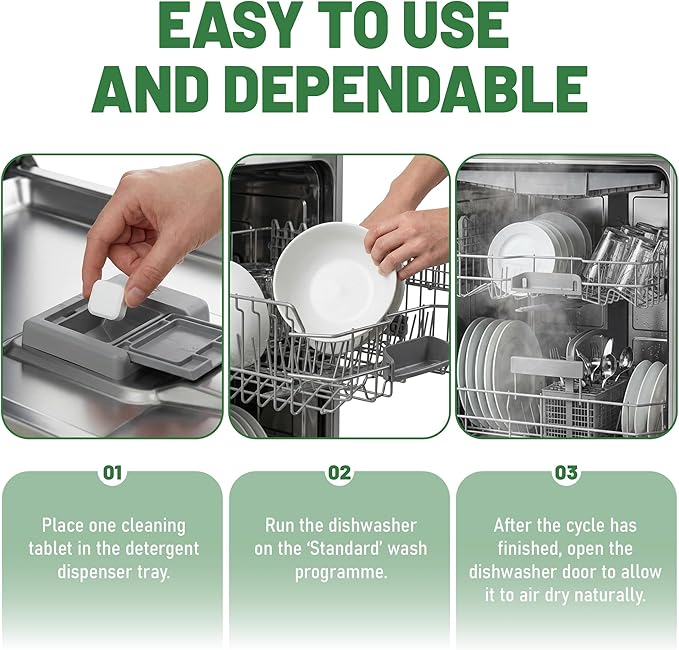 Dishwasher Detergent Machine Tablets, Fragrance-Free, Plant-Based Dishwasher Tablets, All in 1 Dishwasher Clean Refill, 80 Count