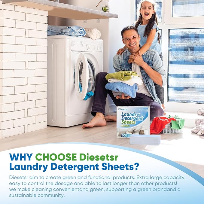 Laundry Detergent Sheets 150 Counts Travel Laundry Sheet ECO-friendly, 300 Small Loads Plastic-Free Clothes Washing Soap- Laundry Sheet Fresh Linen