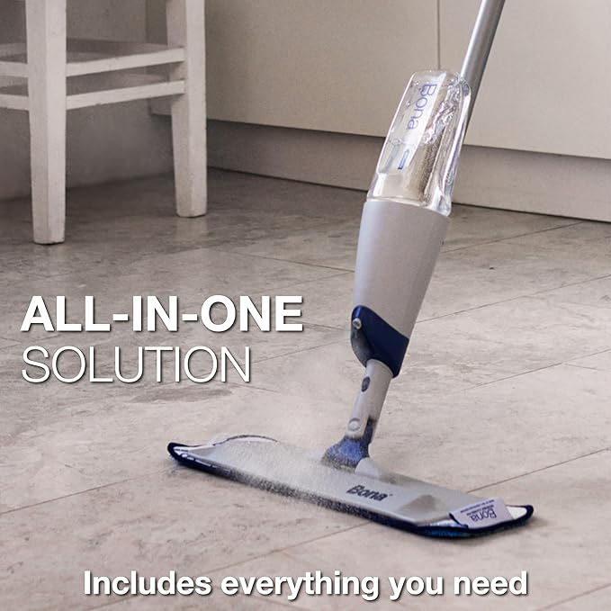 Bona Spray Mop Air - Includes Multi-Surface Floor Cleaner Concentrate and Microfiber Pad - Lemon Mint Scent - Lightweight & Compact Mop