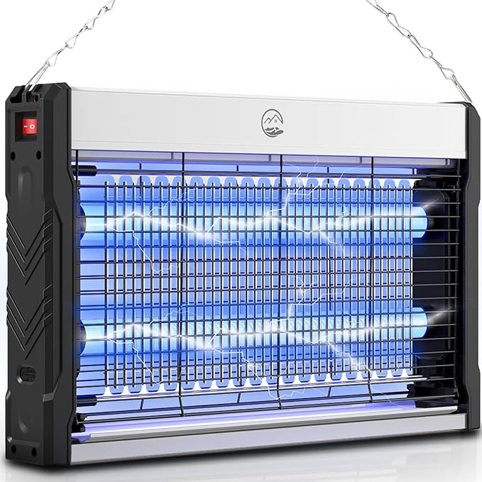 Electric Bug Zapper, 3000V High Voltage Indoor Mosquito Zapper, Powerful Hangable LED Bug Zapper for Fly, Mosquito, Moth, Gnat, Trap with Removable Washable Tray for Home Patio Backyard