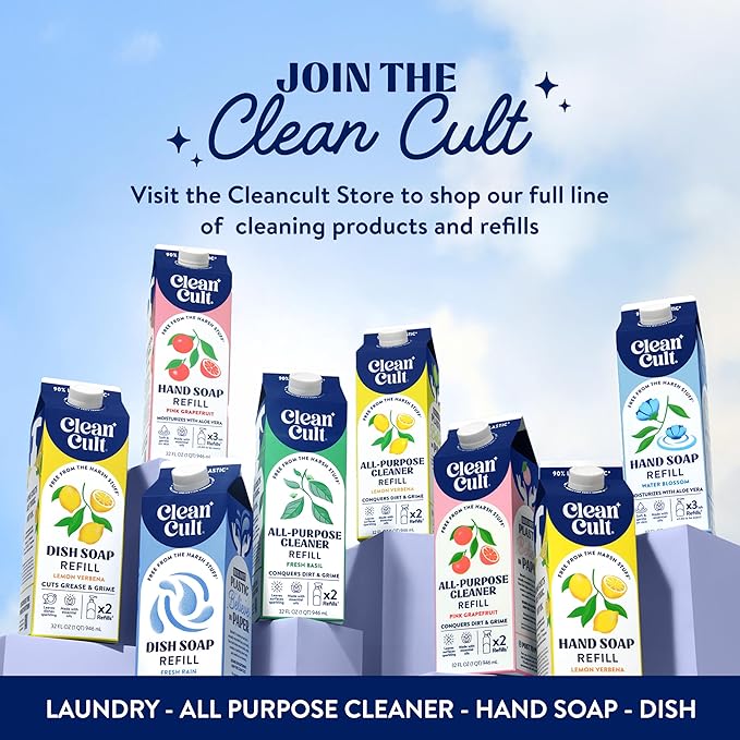 Ultra Concentrated Liquid Laundry Detergent Soap, 64 loads (32 oz), Long Lasting Scent, 90% Less Plastic, No Harsh Chemicals, Wild Lavender, Defeats Stains & Odors, HE/Standard Compatible